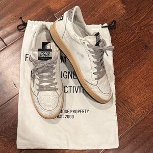 Golden Goose White and Gray Sneakers